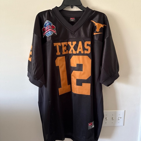 Nike Black and Orange Texas Jersey